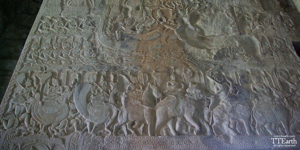 앙코르 유적, 앙코르 와트 1층 회랑 북서쪽 고푸라 부조